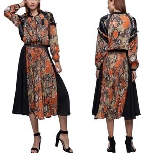 Tov Los Angeles Long Sleeve Snake Print Dress Size 44